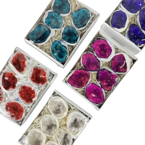 vibrant dyed moroccan geodes