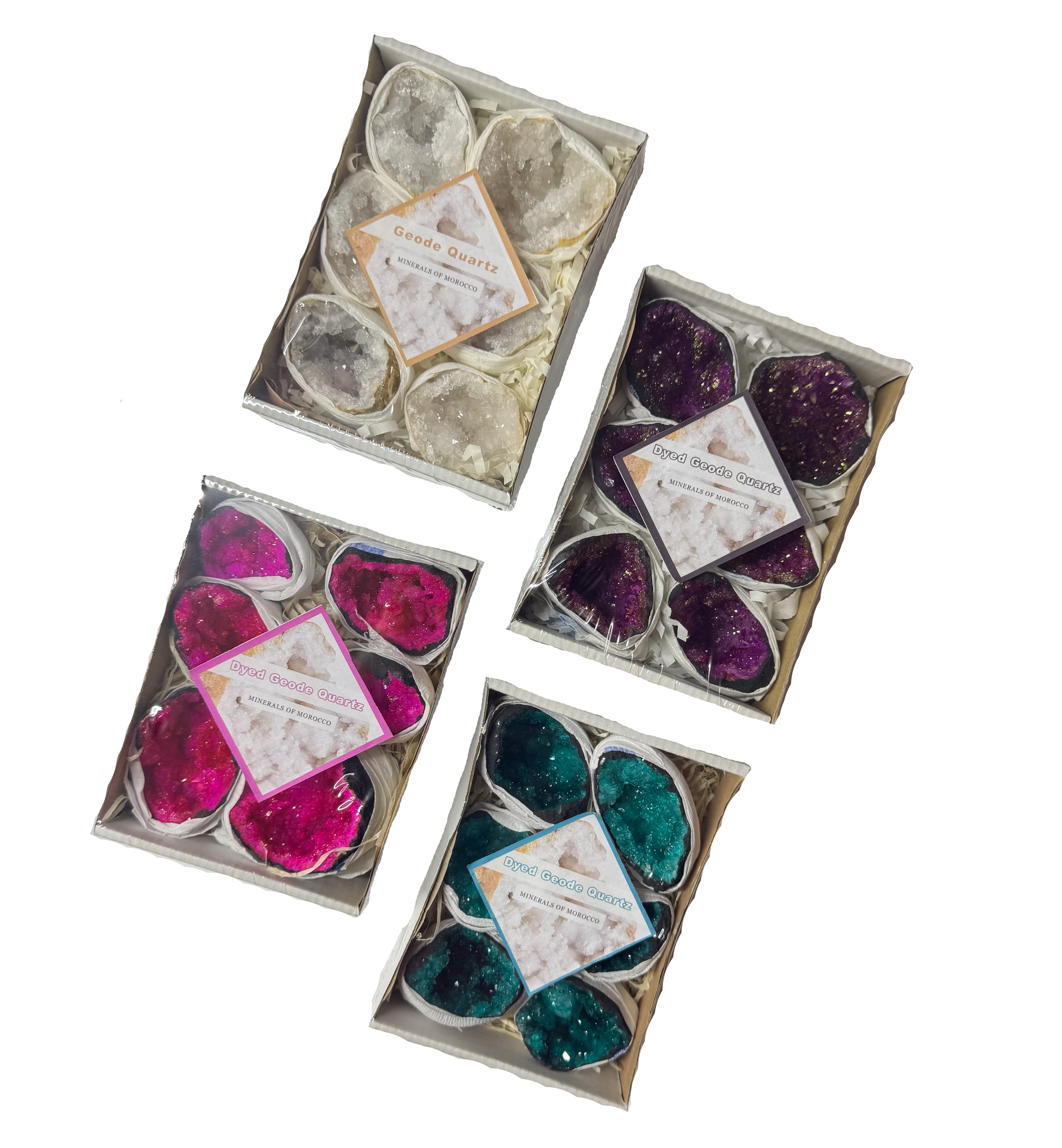 vibrant dyed moroccan geodes