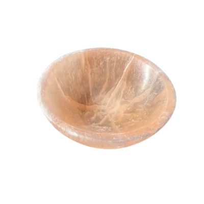 1PC - SELENITE ORANGE ROUND BOWL