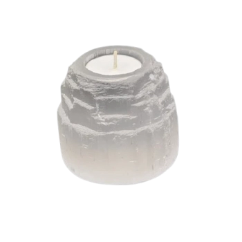 1PC – SELENITE T-LIGHT MOUNTAIN Candle Holder